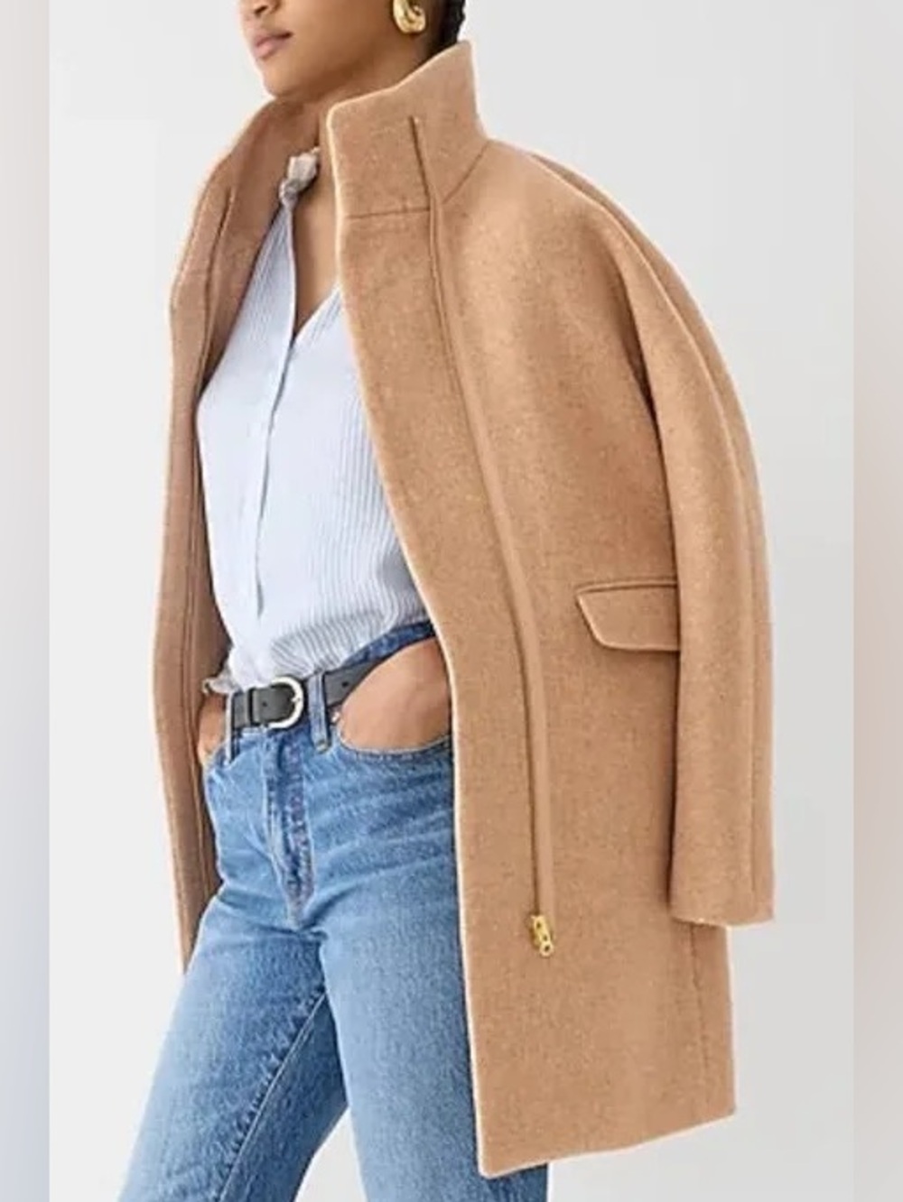 J. Crew camel tan wool blend winter coat jacket women’s size 00 lined pockets